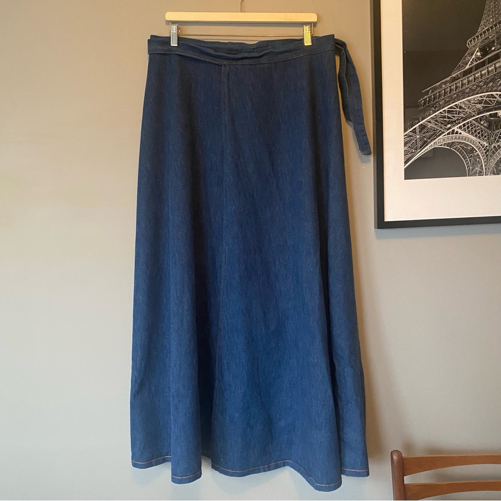 Vintage Denim Wrap Skirt (M)